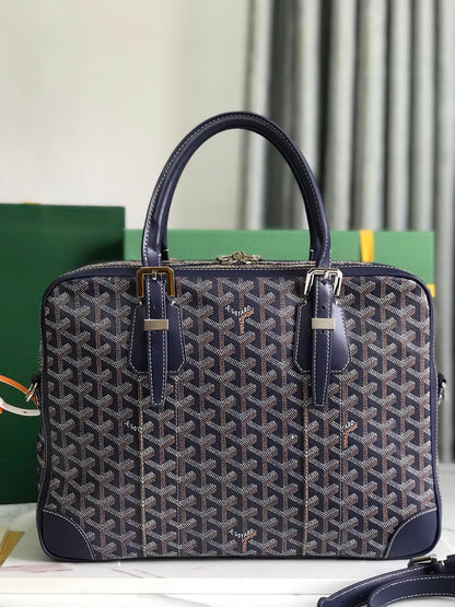 AMBASSADE DOCUMENT CASE 35 IN NAVY BLUE GOYARDINE CANVAS