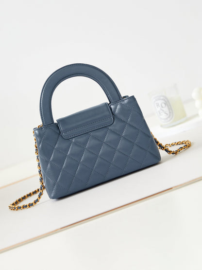 cc 24a nano 19cm kelly shopper bag steel blue lambskin
