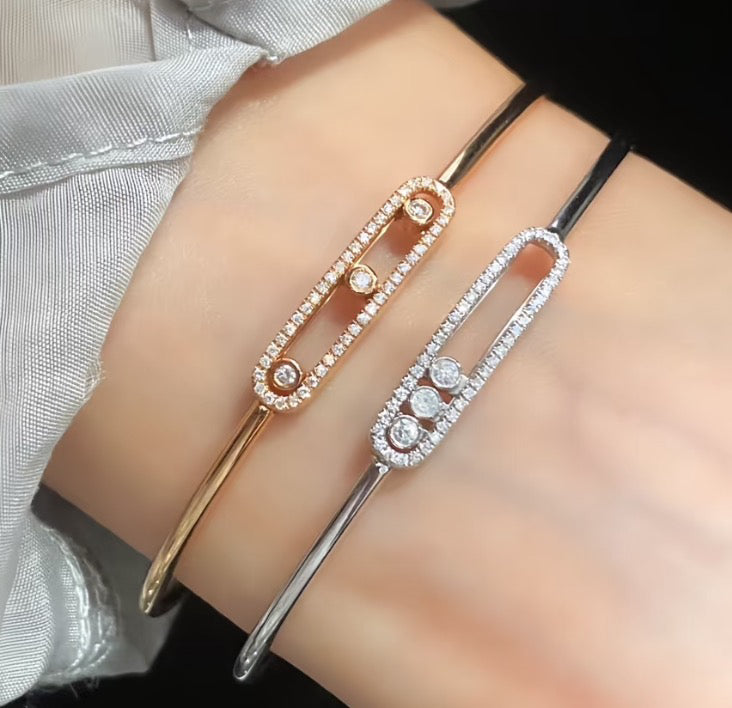 [GALE]Move Pavé Diamond Bangle Bracelet M