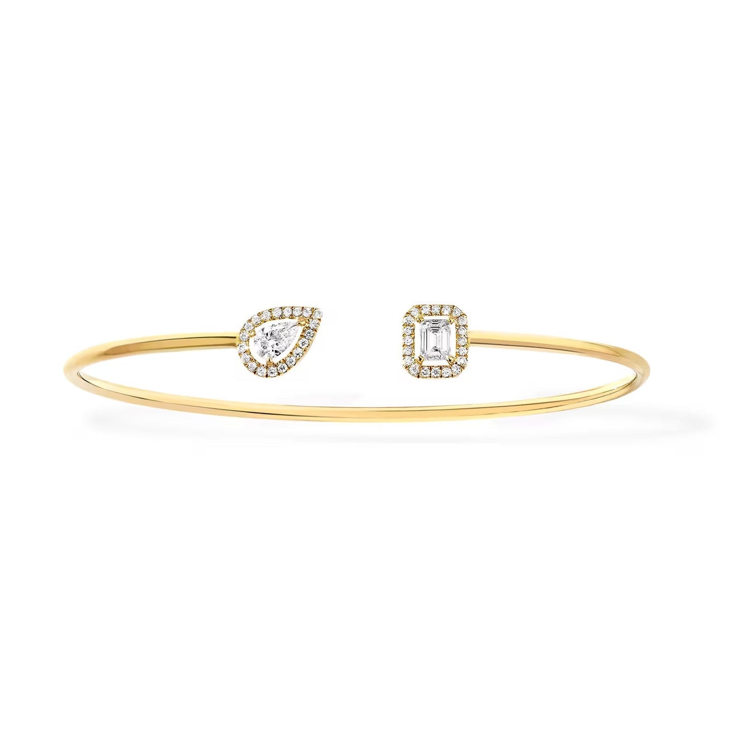 [GALE]JONC FLEX MY TWIN TOI & MOI SILVER DIAMOND BRACELET