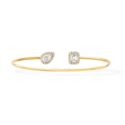 [GALE]JONC FLEX MY TWIN TOI & MOI SILVER DIAMOND BRACELET