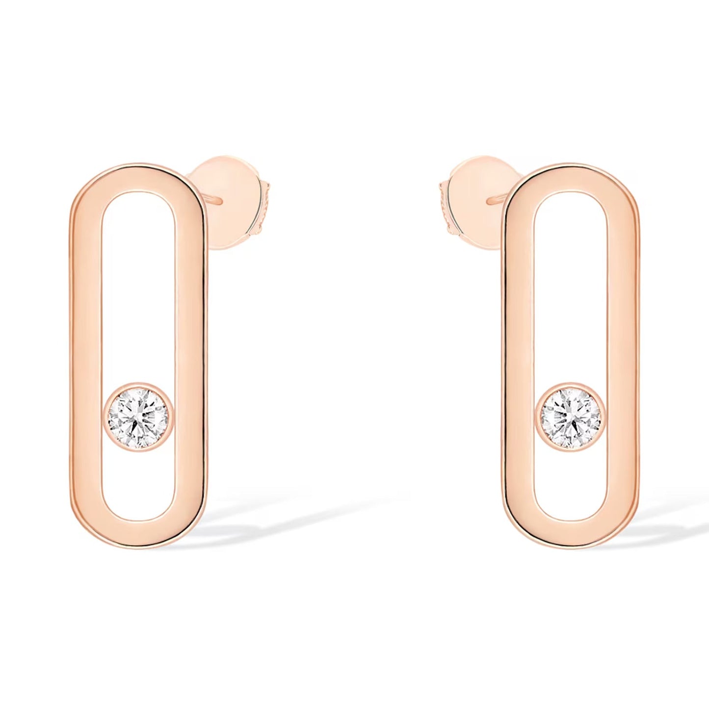 [GALE]MOVE UNO SMALL 1 DIAMOND EARRINGS