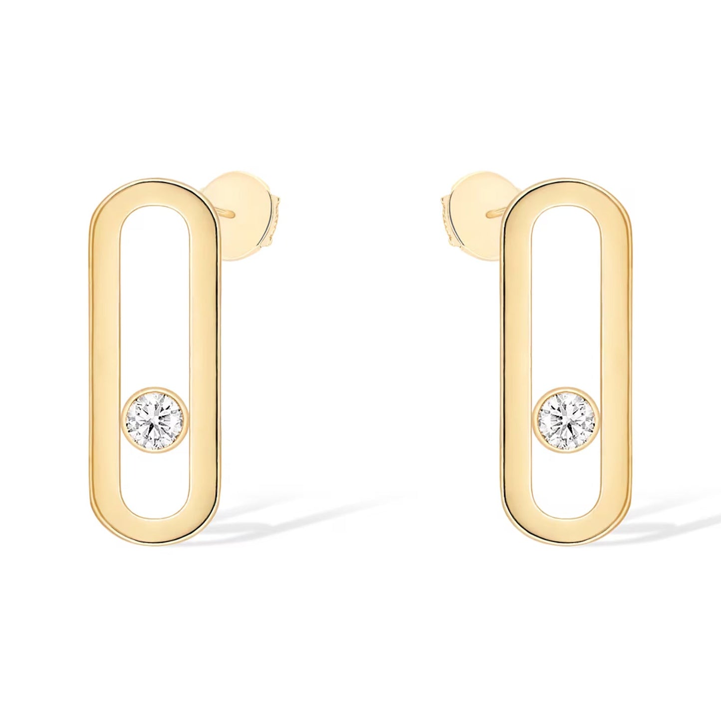 [GALE]MOVE UNO SMALL 1 DIAMOND EARRINGS