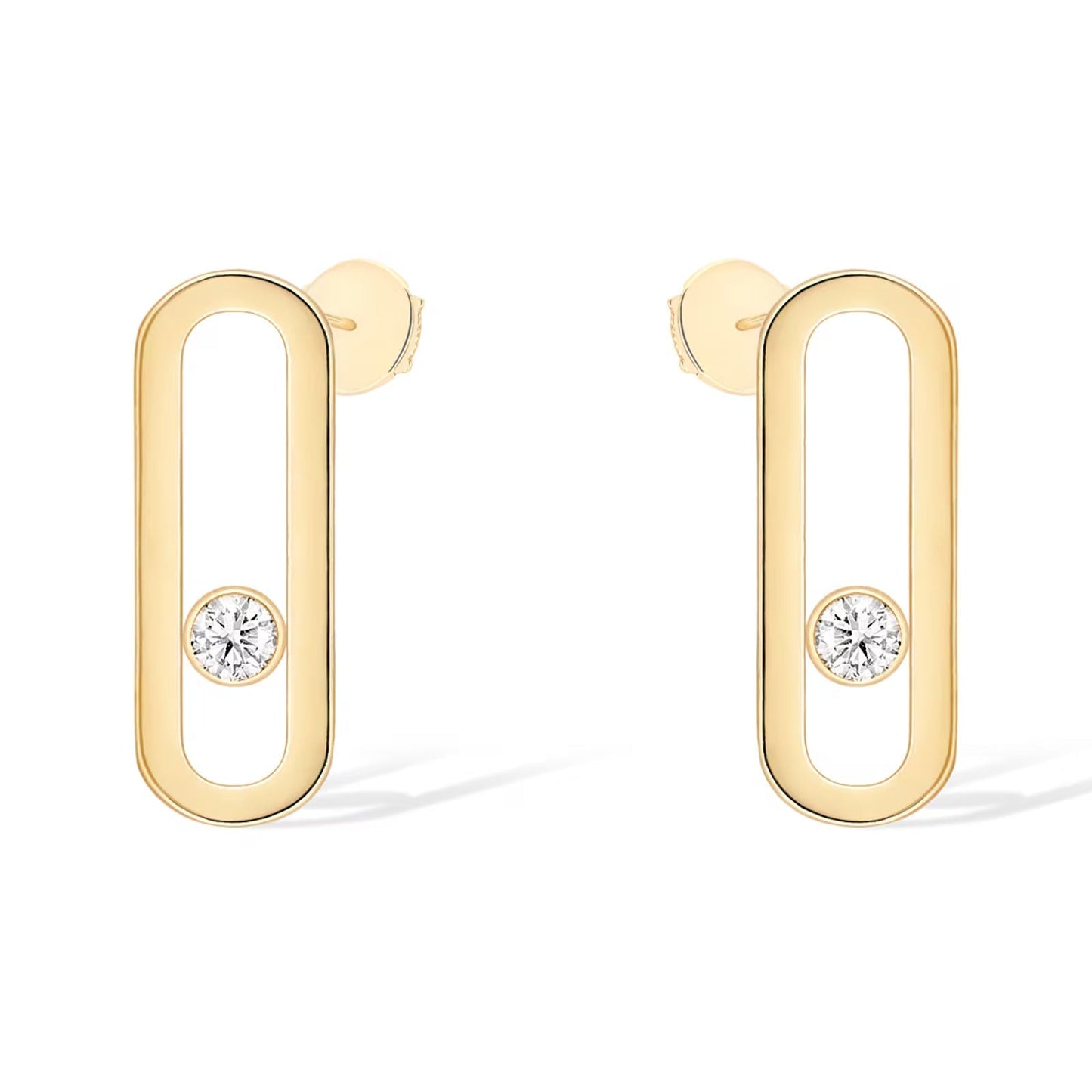 [GALE]MOVE UNO SMALL 1 DIAMOND EARRINGS