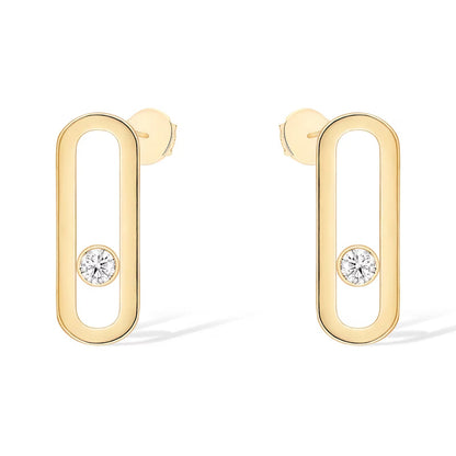 [GALE]MOVE UNO SMALL 1 DIAMOND EARRINGS