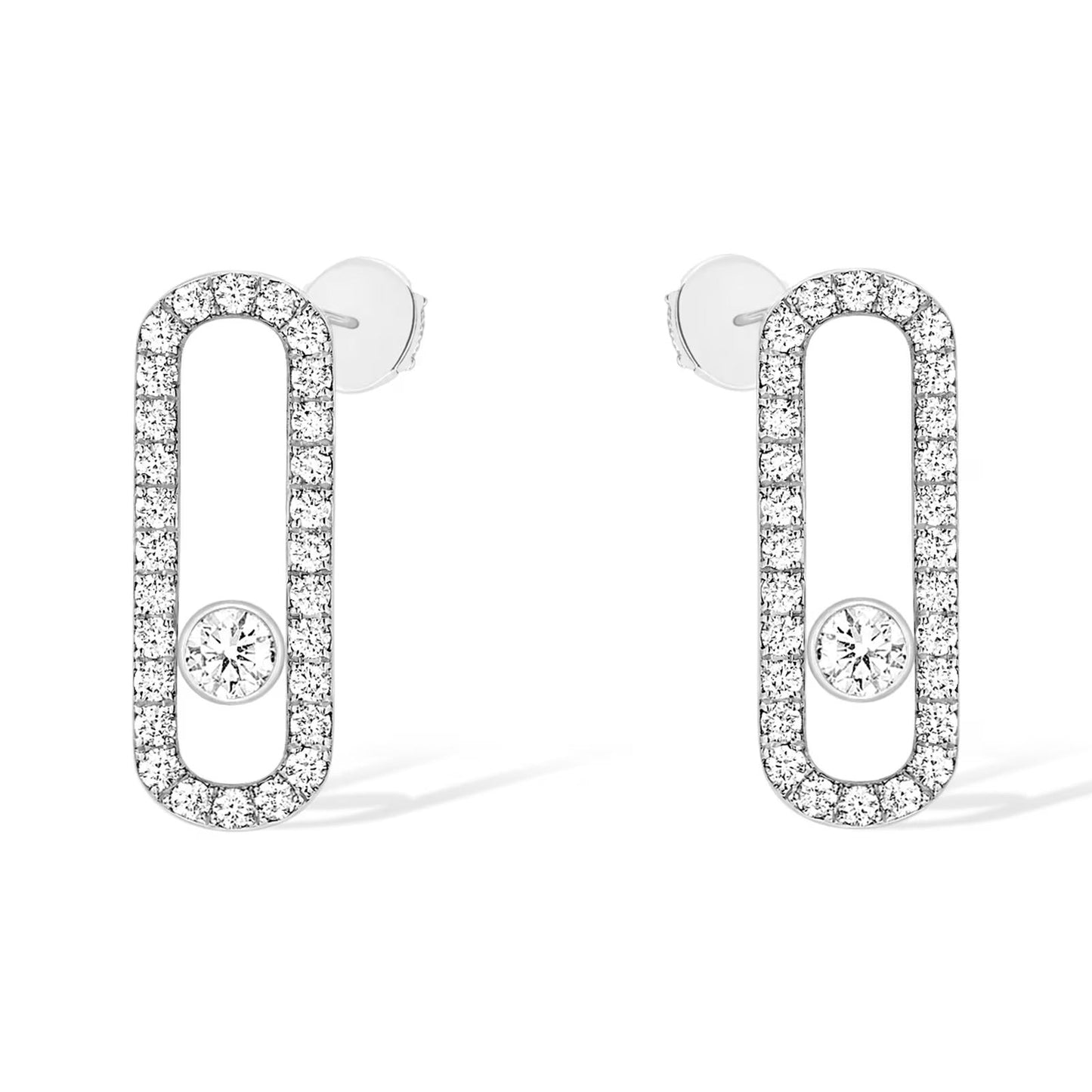 [GALE]MOVE UNO STUD DIAMOND PAVED EARRINGS