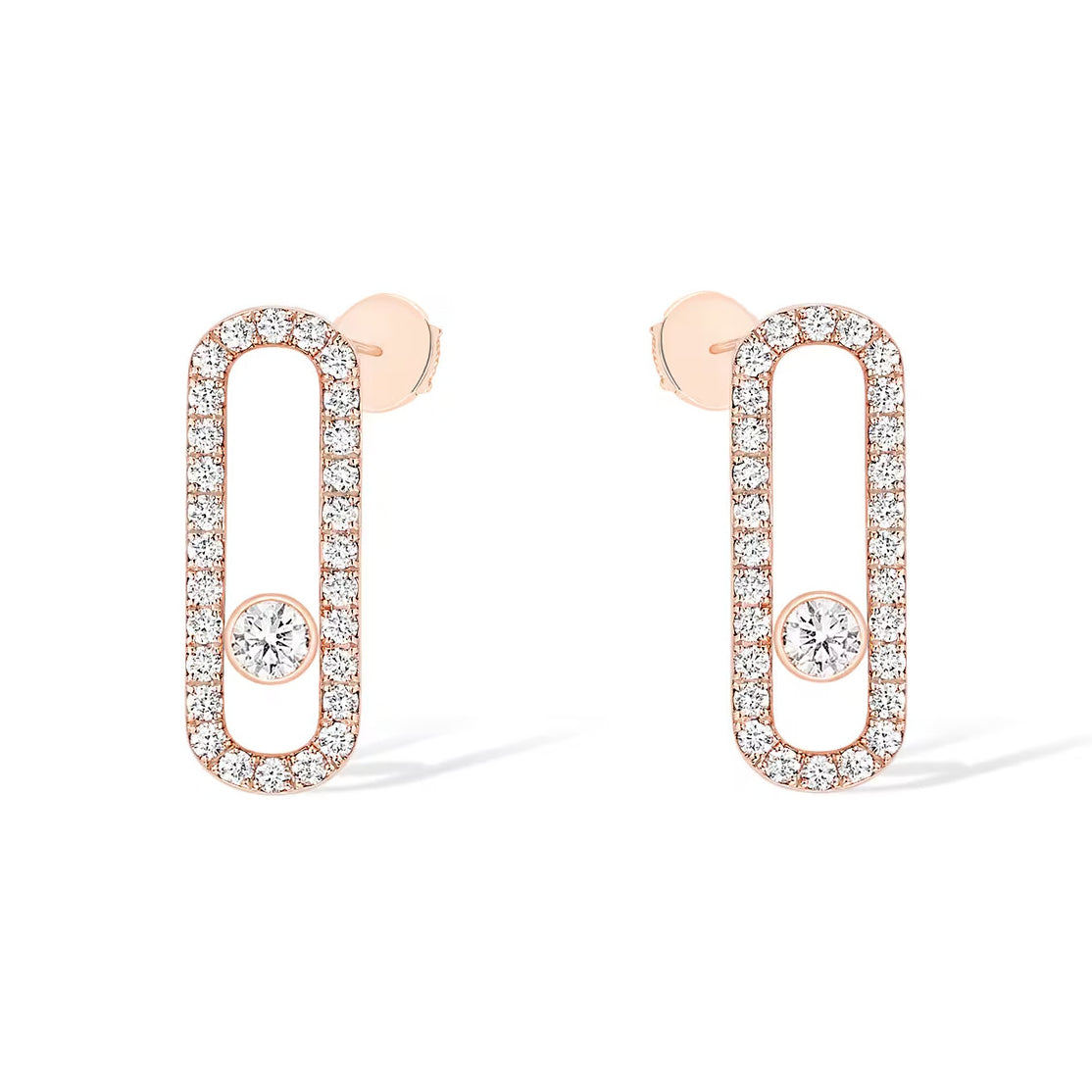 [GALE]MOVE UNO STUD DIAMOND PAVED EARRINGS