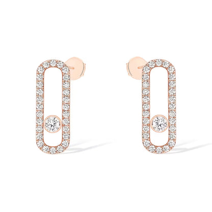 [GALE]MOVE UNO STUD DIAMOND PAVED EARRINGS