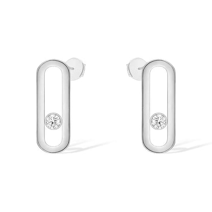 [GALE]MOVE UNO SMALL 1 DIAMOND EARRINGS