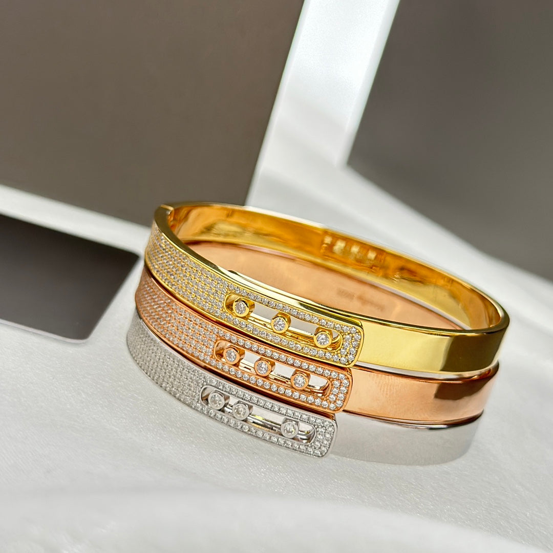 [GALE]Move Noa Rose Gold Pavé Diamond Bangle Bracelet