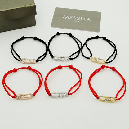 [GALE]Messika Care(s) pink cord pavé bracelet