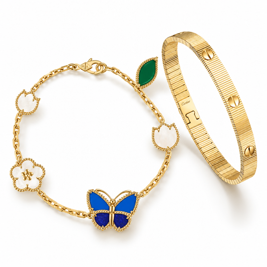 [GALE] Lucky Spring Butterfly 5-Motif & LOVE Unlimited Bracelet Stack Set