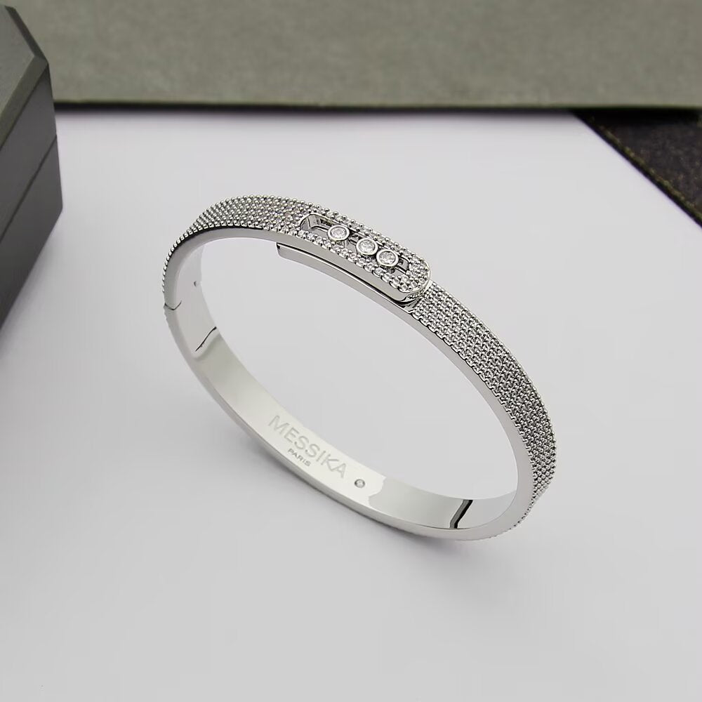 [GALE]Move Noa Full Pavé Diamond Bangle Bracelet