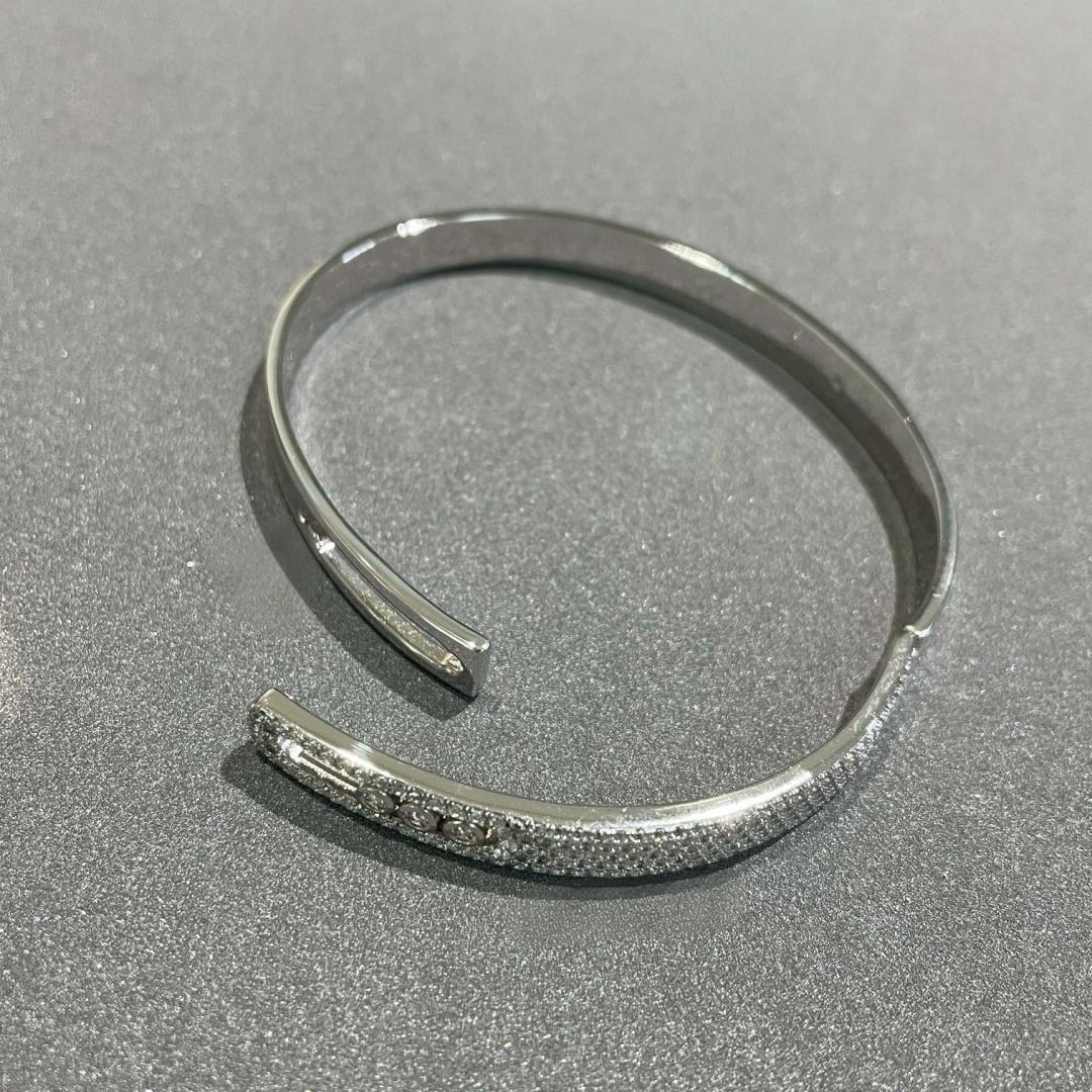 [GALE]Move Noa Rose Gold Pavé Diamond Bangle Bracelet