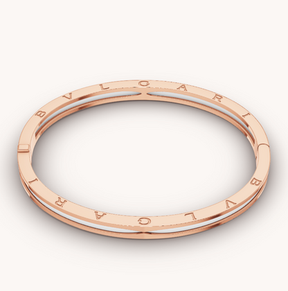 [GALE]ZERO 1 PINK GOLD WITH WHITE CERAMIC BRACELET