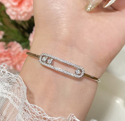 [GALE]Move Pavé Diamond Bangle Bracelet M