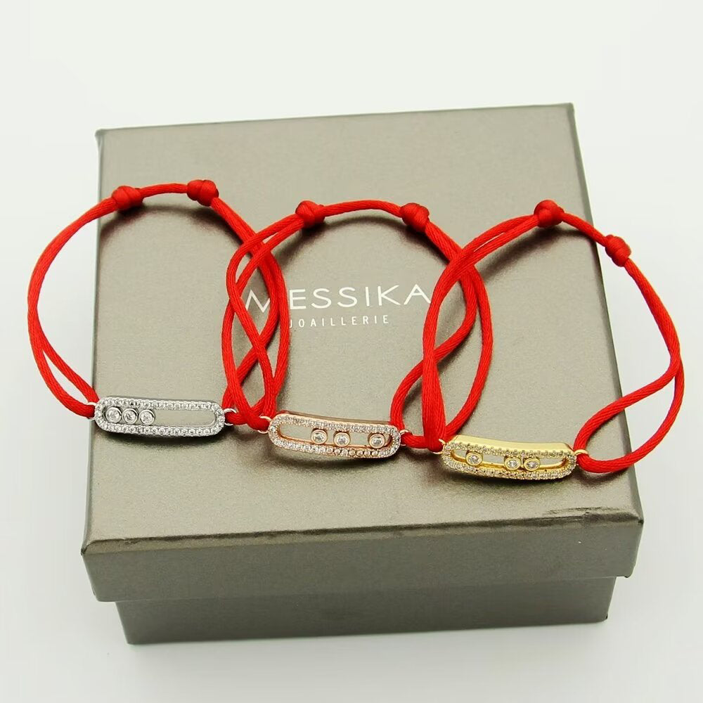 [GALE]Messika Care(s) pink cord pavé bracelet