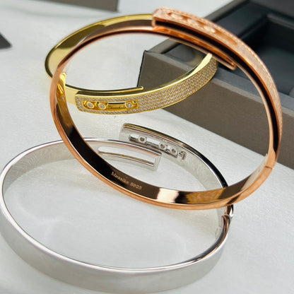 [GALE]Move Noa Rose Gold Pavé Diamond Bangle Bracelet