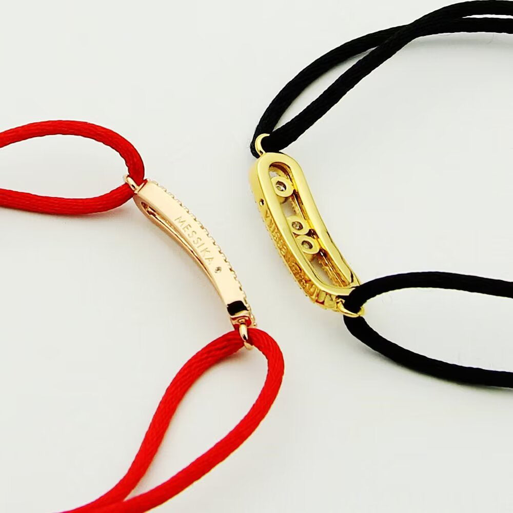 [GALE]Messika Care(s) pink cord pavé bracelet