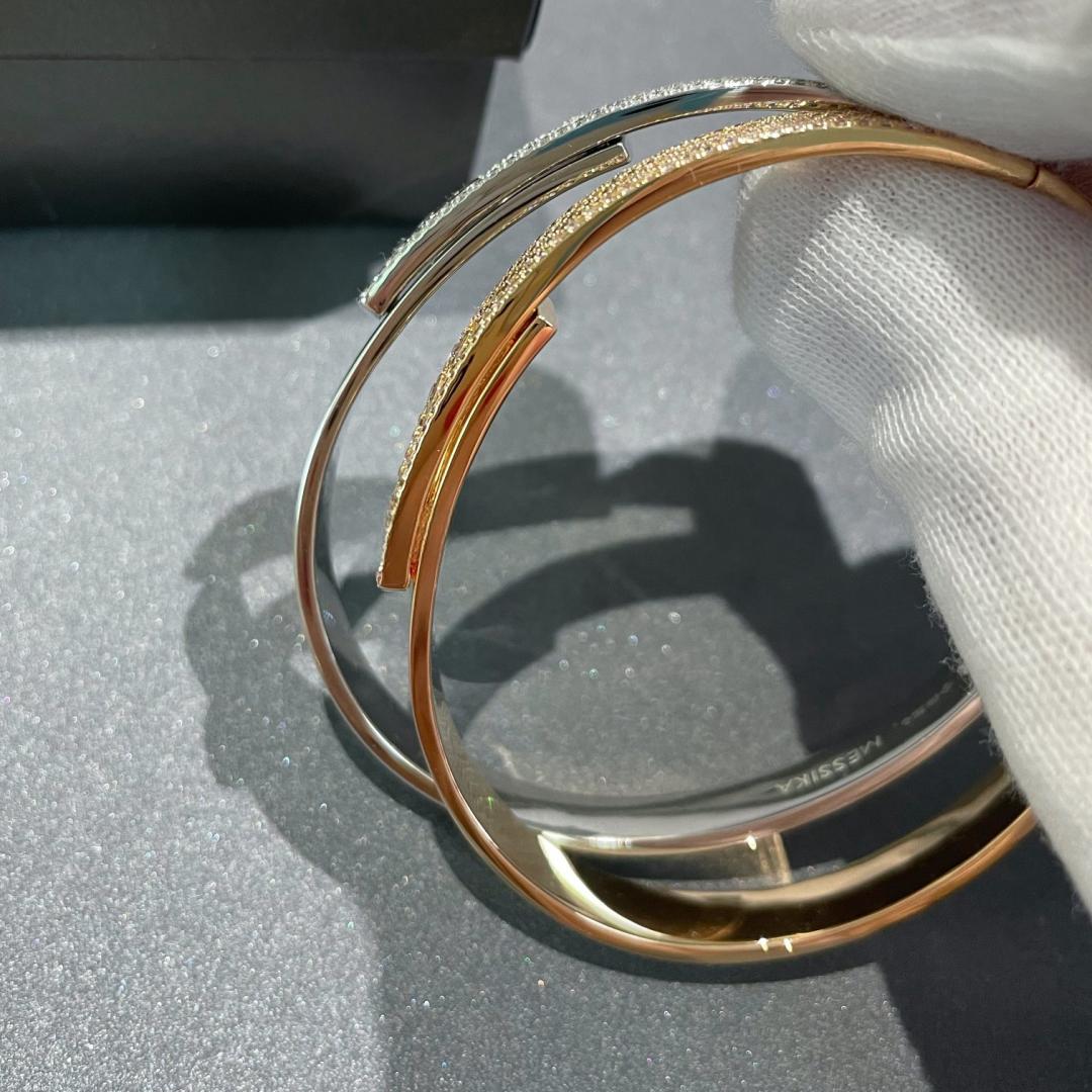 [GALE]Move Noa Rose Gold Pavé Diamond Bangle Bracelet