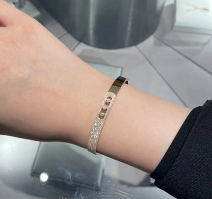 [GALE]Move Noa Rose Gold Pavé Diamond Bangle Bracelet