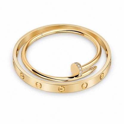 [GALE] LOVE Classic & JUSTE Diamond Bracelet Stack Set