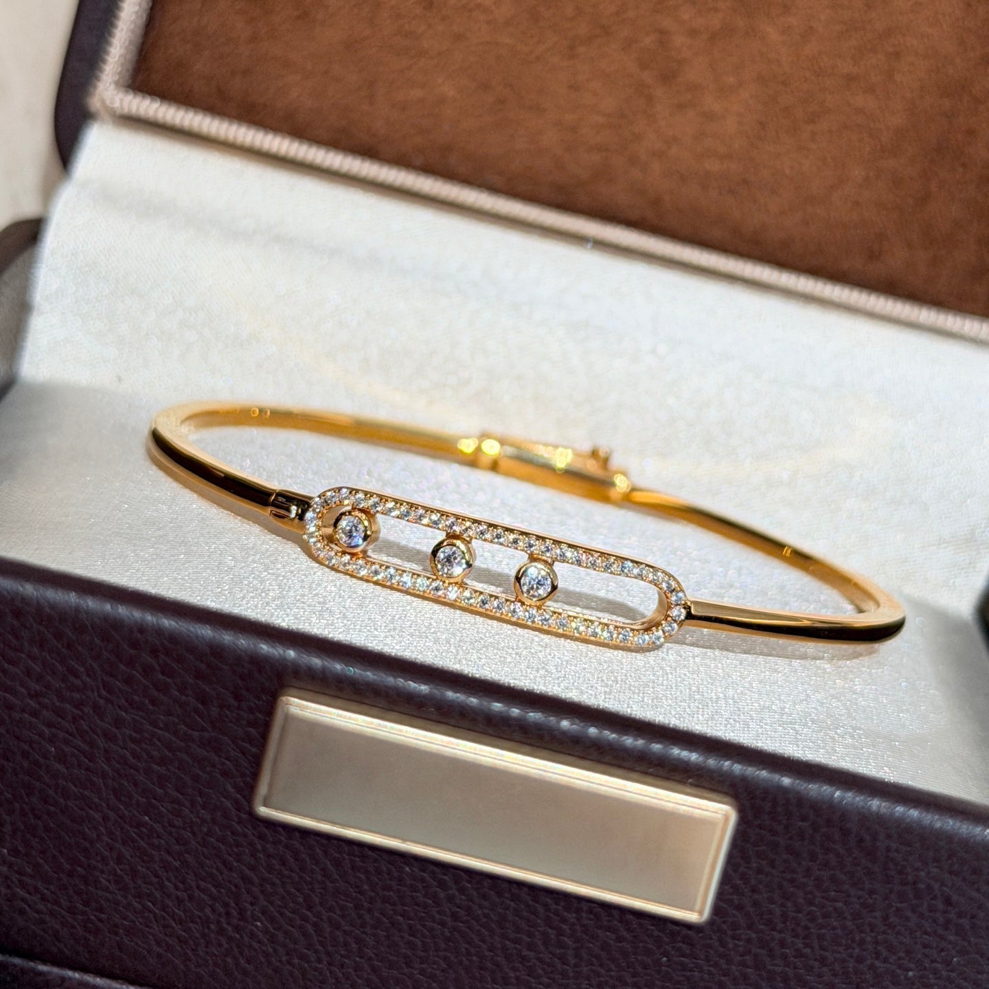 [GALE]Move Pavé Diamond Bangle Bracelet M