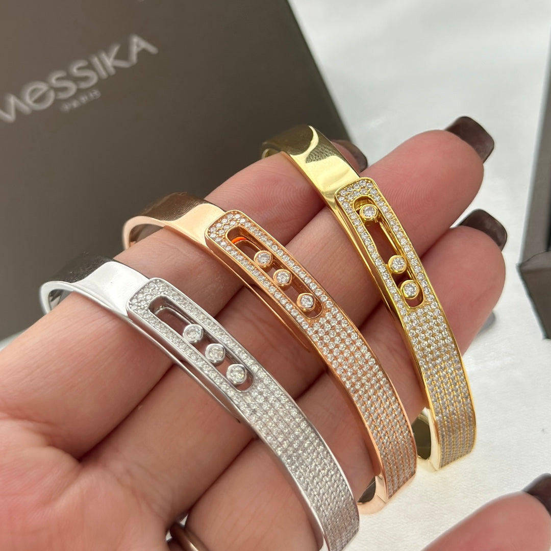 [GALE]Move Noa Rose Gold Pavé Diamond Bangle Bracelet