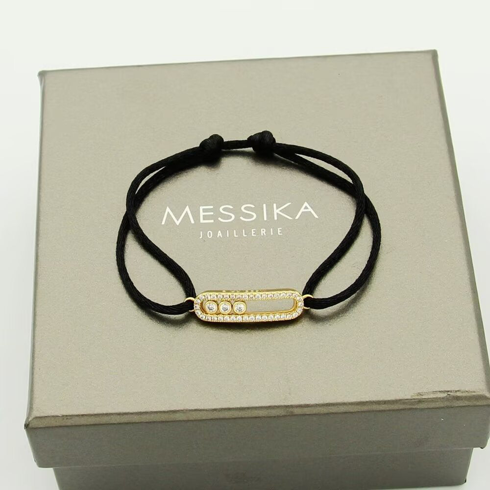 [GALE]Messika Care(s) pink cord pavé bracelet