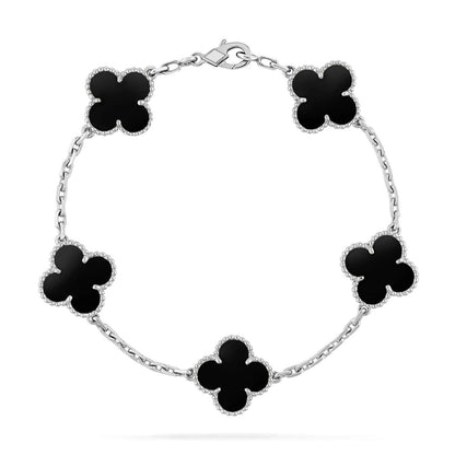 [GALE]Clover & Love Sliver 2-Piece Bracelet Stack Set
