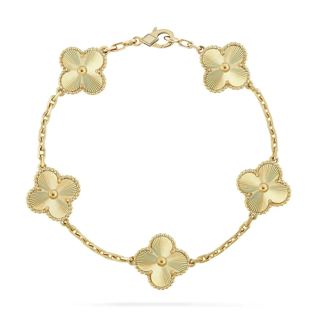[GALE]Clover Laser  Pulsar Stone 5-Motif & LOVE Diamond-Paved Bracelet Stack Set