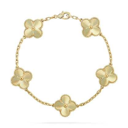 [GALE] CLASH & Clover Laser 5-Motif & LOVE Brushed Bracelet Stack Set
