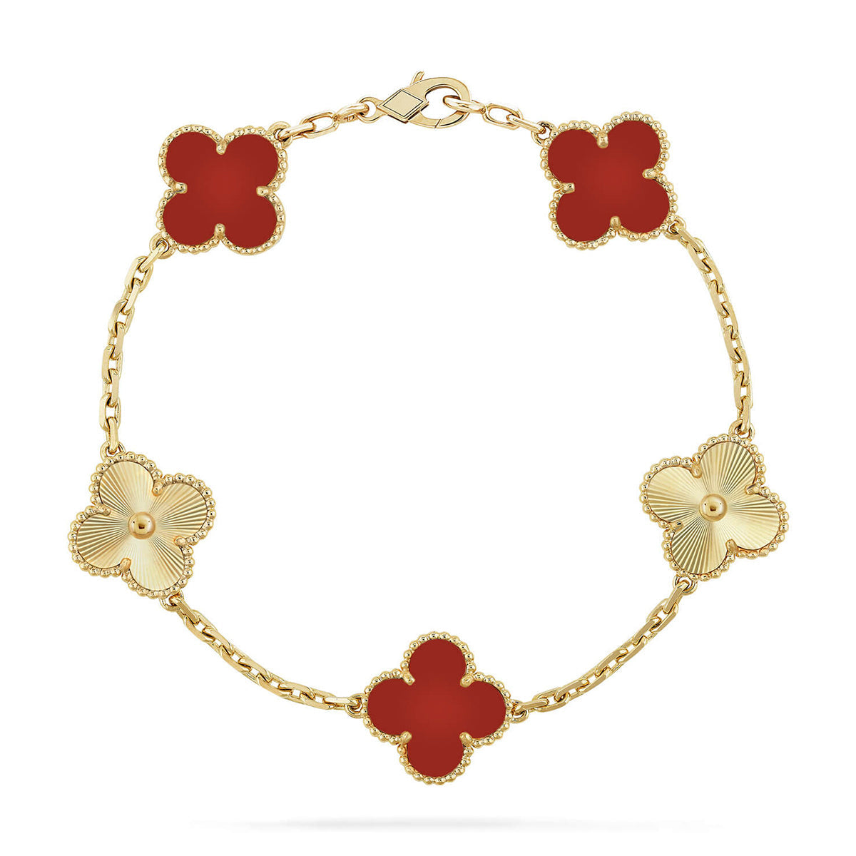 [GALE]Clover & Love Diamond-Paved Radiant Line 2-Piece Bracelet Stack Set