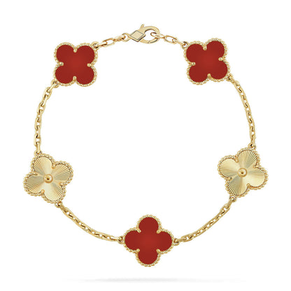 [GALE]Clover & Love Diamond-Paved Radiant Line 2-Piece Bracelet Stack Set