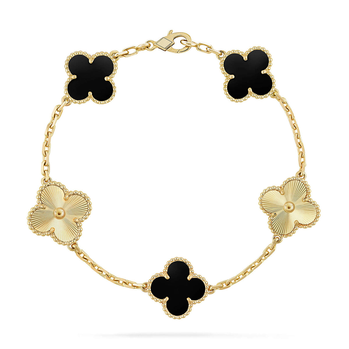 [GALE] CLOVER 5 MOTIF ONYXS BRACELET COLLECTION