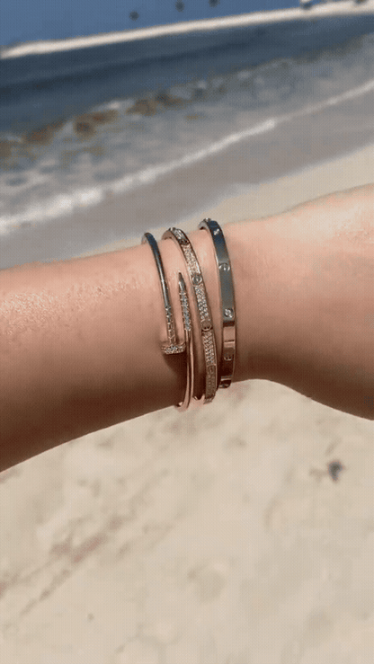 [GALE] JUSTE Diamond & LOVE Diamond Bracelet Stack Set