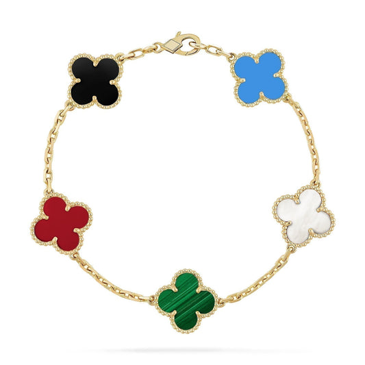 [GALE]CLOVER 5 MOTIFS MULTICOLOR BRACELET