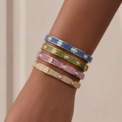 [GALE]2026 PAVE GEMSTONE LOVE BRACELET 6.1MM 10 DIAMONDS