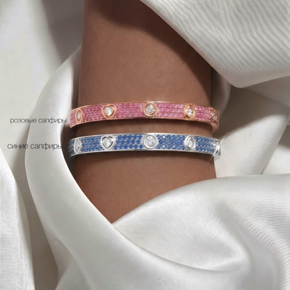 [GALE]2026 PAVE GEMSTONE LOVE BRACELET 6.1MM 10 DIAMONDS