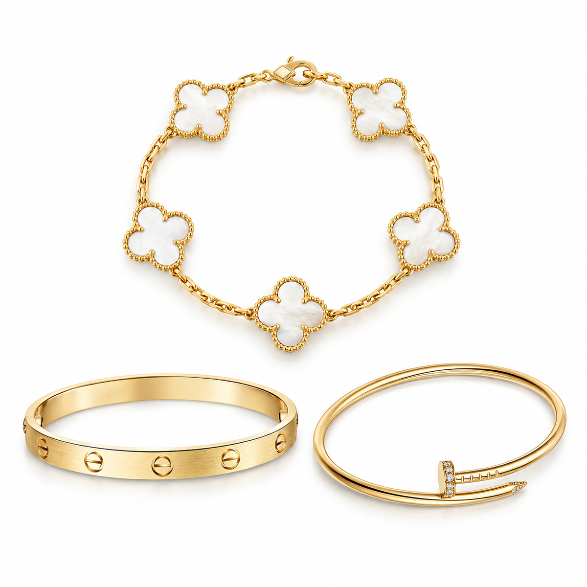 [GALE]Clover & Lover & Juste Bracelet Stack Set