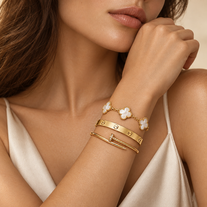 [GALE]Clover & Lover & Juste Bracelet Stack Set