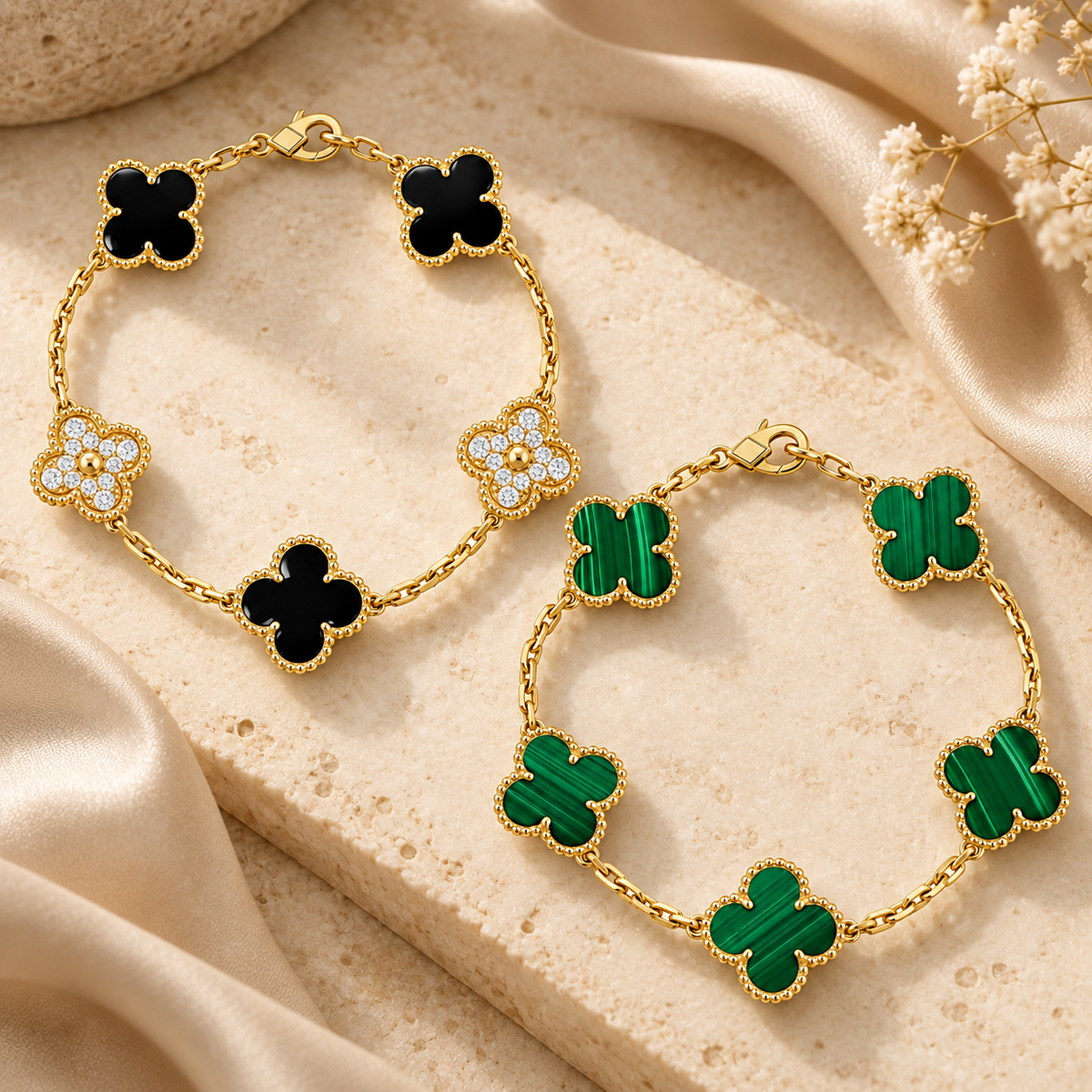 [GALE]Clover 5 Motifs  Duo Bracelet Stack Set
