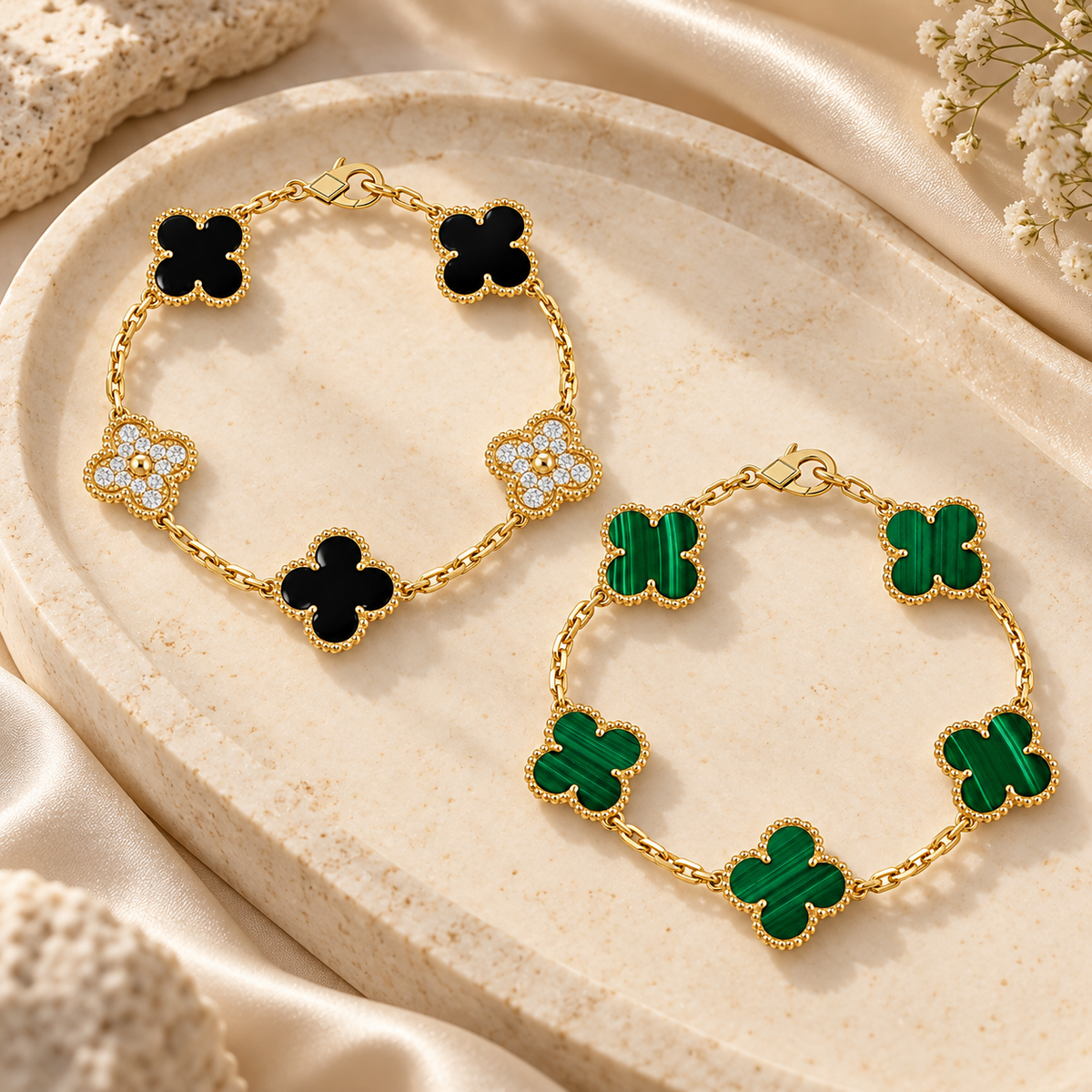 [GALE]Clover 5 Motifs  Duo Bracelet Stack Set