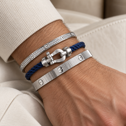 [GALE]Love & Force Large Horseshoe Trio Bracelet Stack Set
