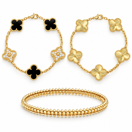 [GALE]Clover & Clash Bracelet 3-Piece Stack set