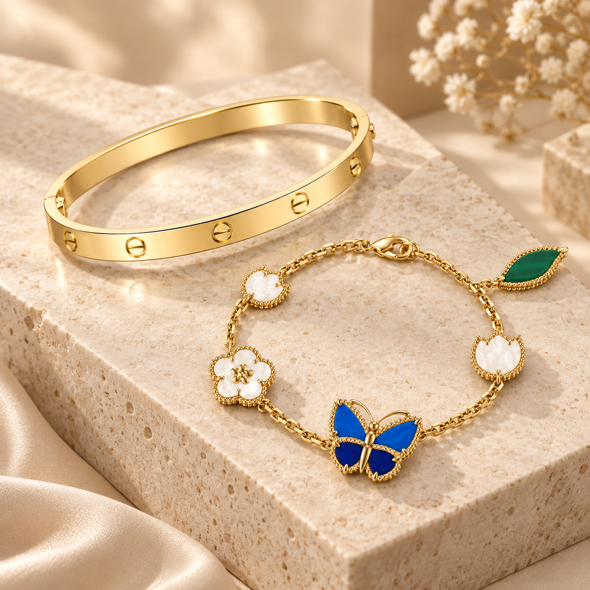 [GALE]Lucky Spring & Love Bracelet Stack Set