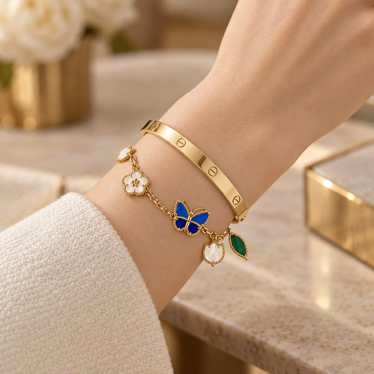 [GALE]Lucky Spring & Love Bracelet Stack Set
