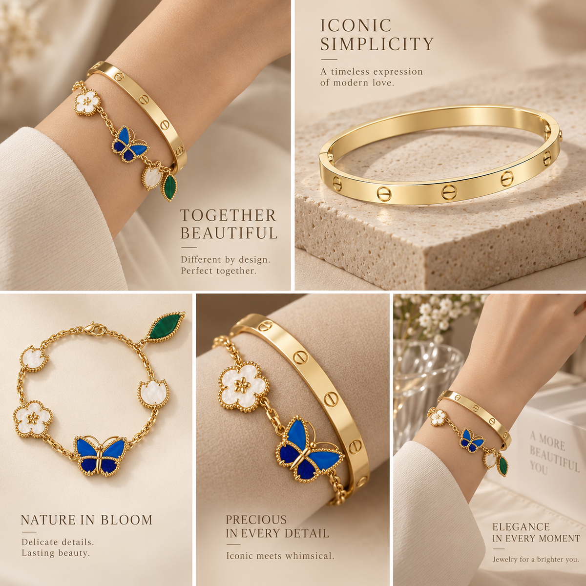 [GALE]Lucky Spring & Love Bracelet Stack Set