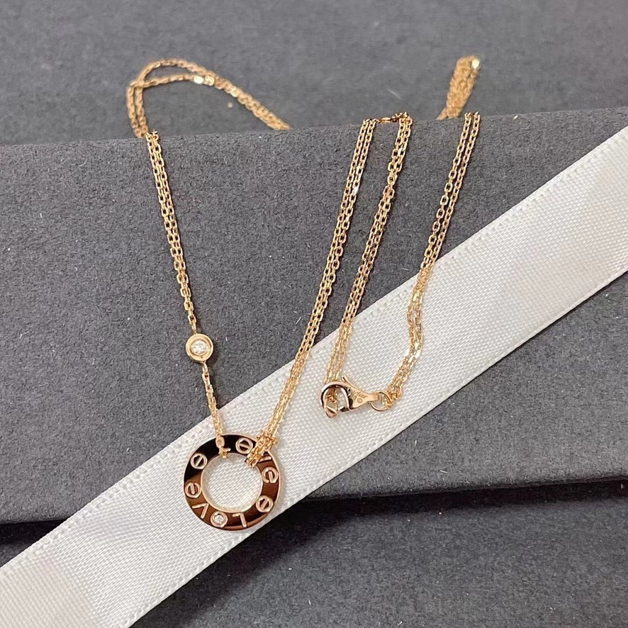 [GALE]LOVE NECKLACE 16MM 2 DIAMONDS