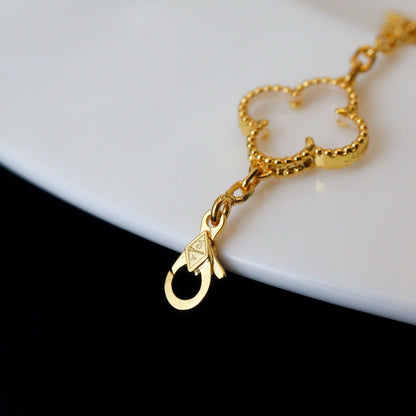 [GALE]CLOVER 5 MOTIF ROCK CRYSTAL BRACELET